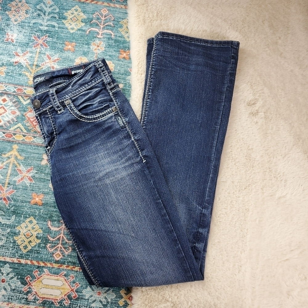 Silver Women's Suki High Boot Super Stretch Denim Jeans Size 26 W26L33